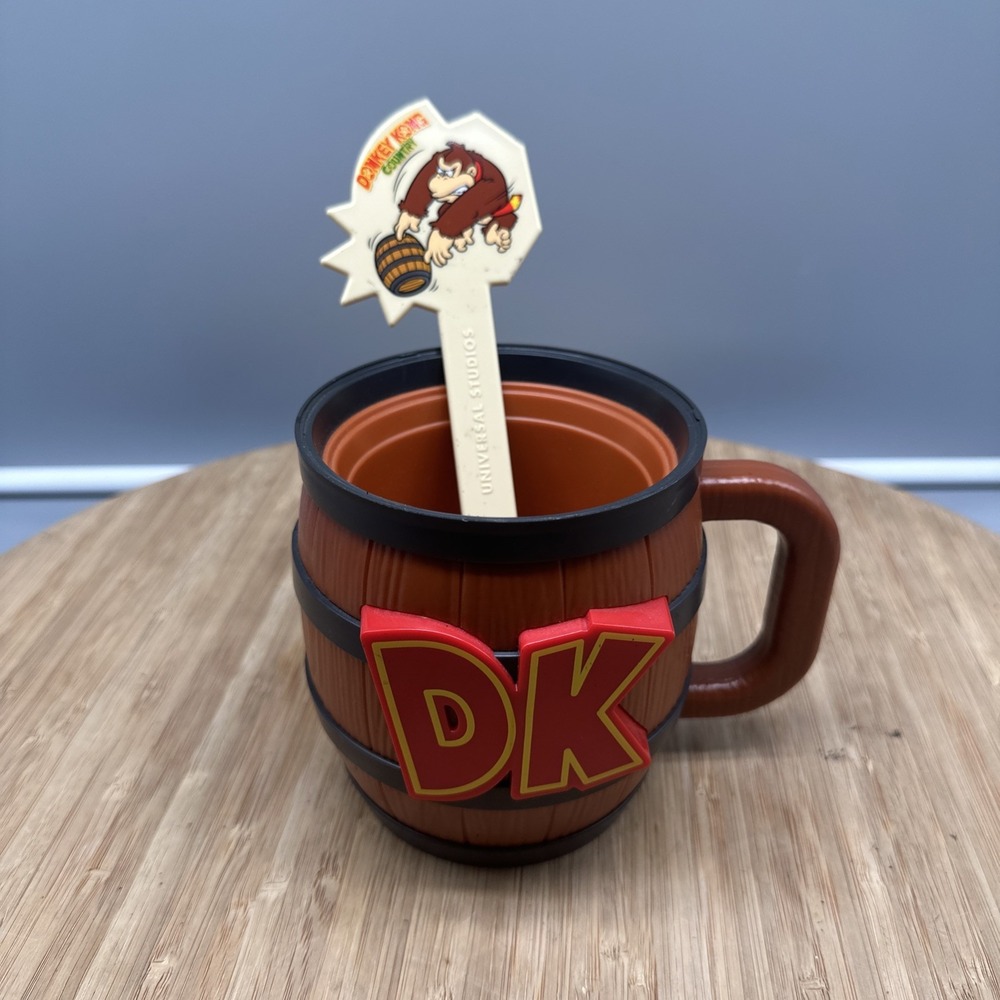 Nintendo Donkey Kong Country Universal Epic DK Barrel Crush Float Mug Cup Spoon